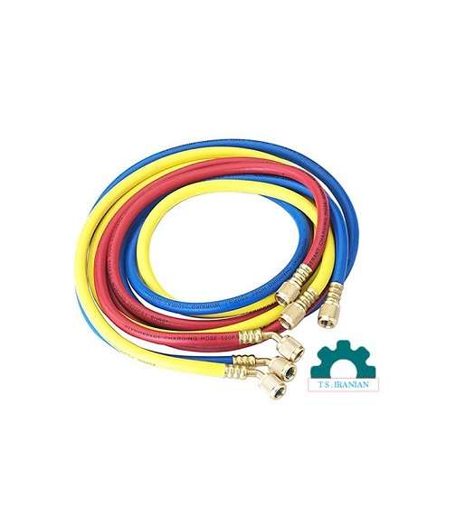 شیلنگ شارژ گاز کولر 250 سانتیمتر بسته سه عددی